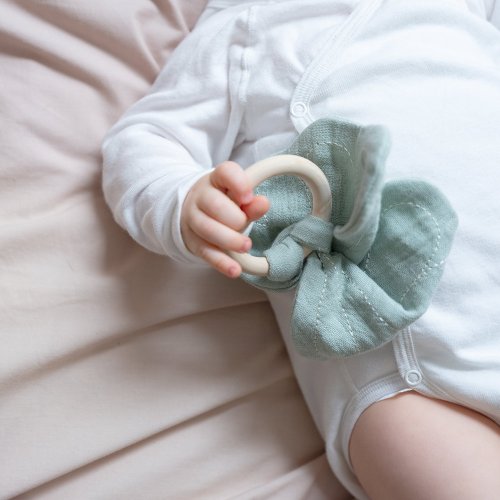 Anneau de dentition Papillon - Vert d'eau