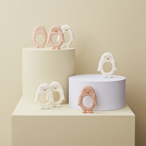Anneau de dentition Pingouin - Rose pastel