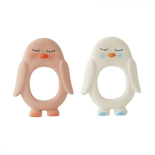 Anneau de dentition Pingouin - Rose pastel
