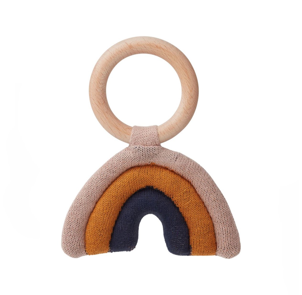 Anneau de dentition Aria Arc-en-ciel - Moutarde