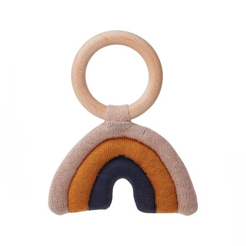 Anneau de dentition Aria Arc-en-ciel - Moutarde