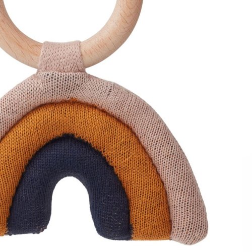 Anneau de dentition Aria Arc-en-ciel - Moutarde