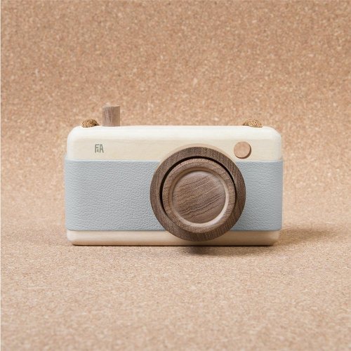 Appareil Photo en bois - Gris bleuté