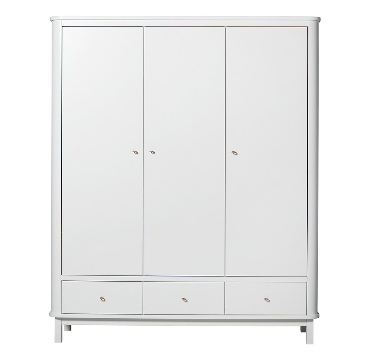 Armoire 3 portes Wood - Blanc