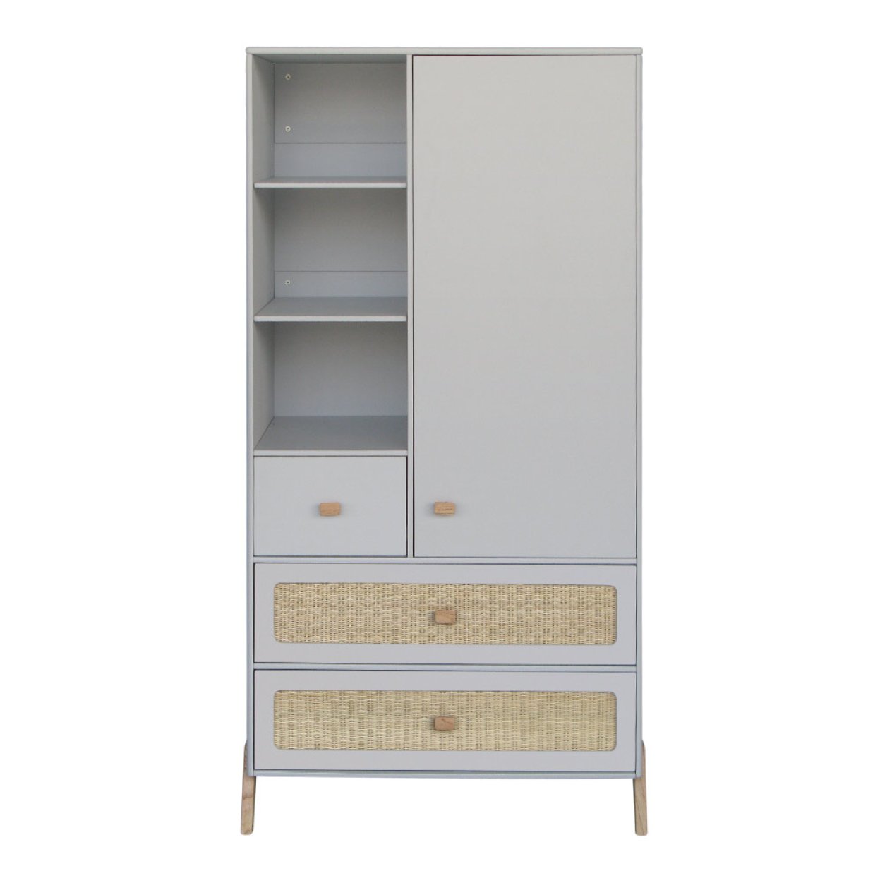 Armoire en cèdre et rotin Marélia - Lune