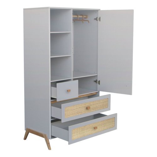 Armoire en cèdre et rotin Marélia - Lune