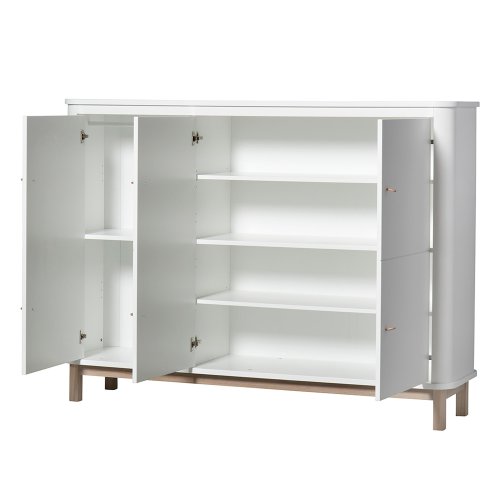 Armoire multi-rangement Wood - Chêne / Blanc