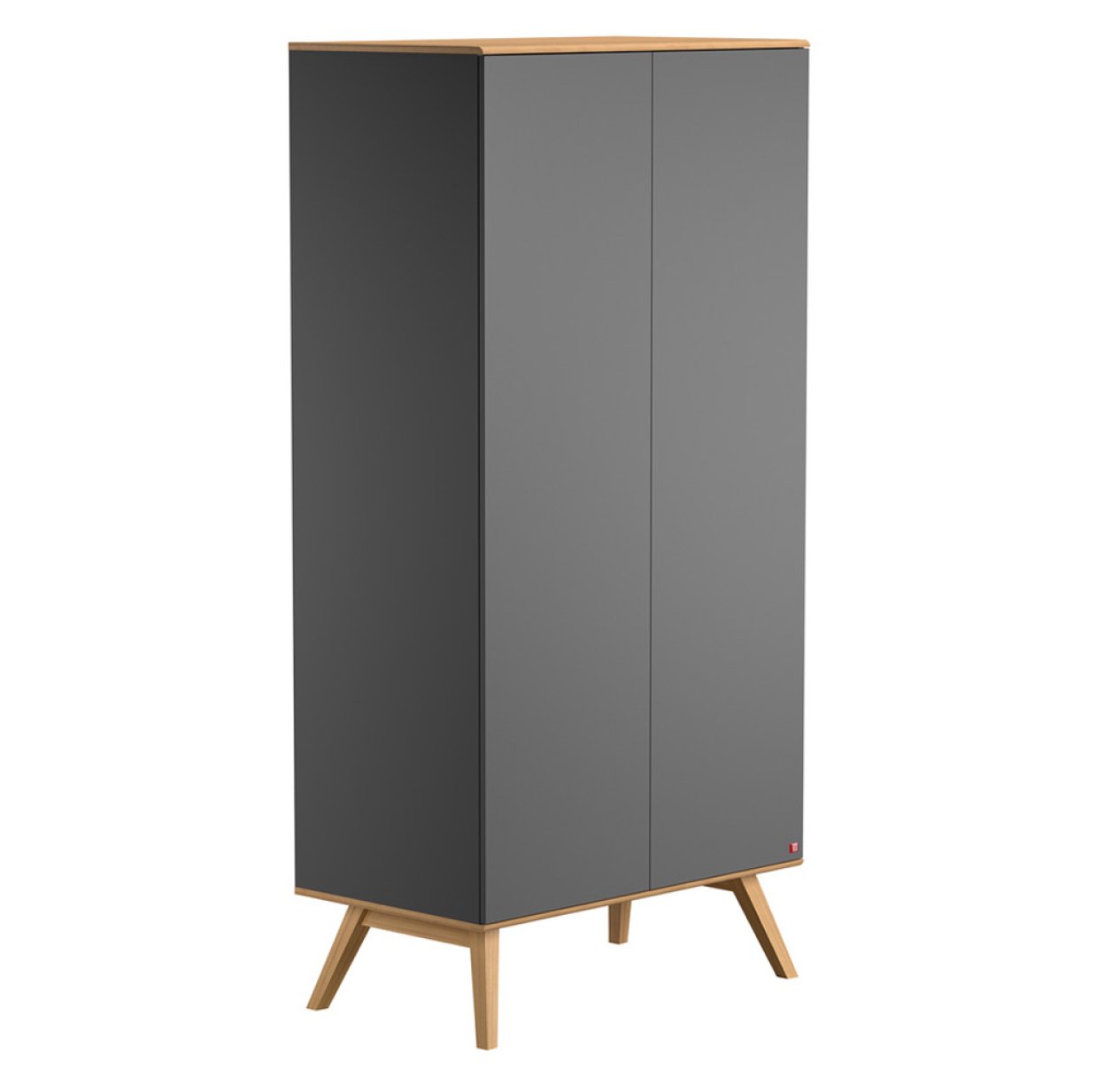 Armoire 2 portes Nature - Gris anthracite