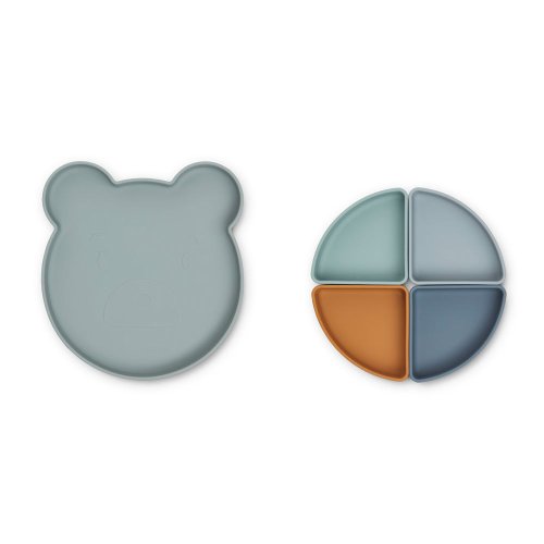 Assiette à Compartiments Mr. Bear Arne - Bleu mix