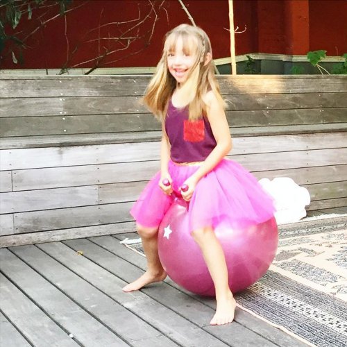 Ballon Sauteur pailleté - Rose