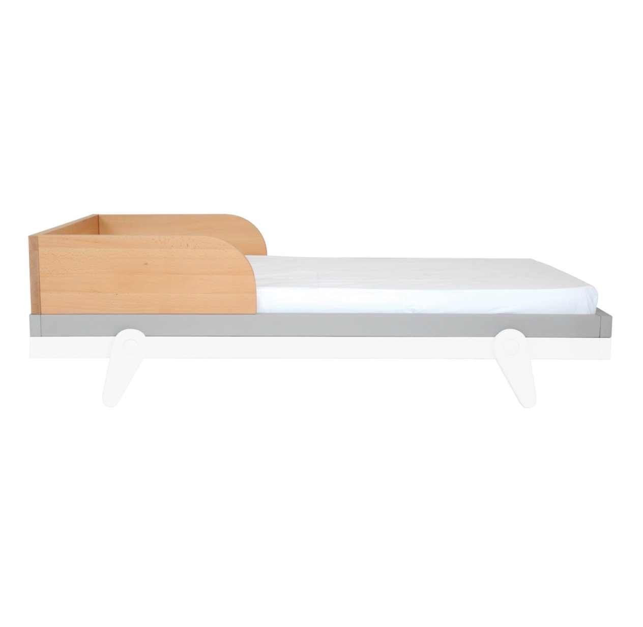 Barrière pour lit bébé 70 x 140 cm Petipeton - Gris clair