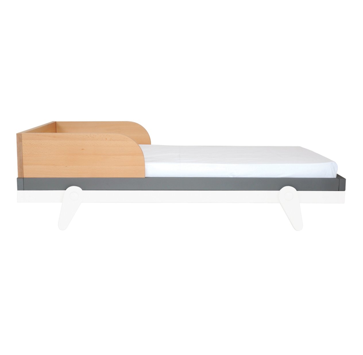 Barrière pour lit bébé 70 x 140 cm Petipeton - Gris souris