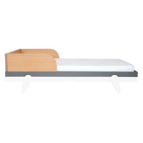 Barrière pour lit bébé 70 x 140 cm Petipeton - Gris souris