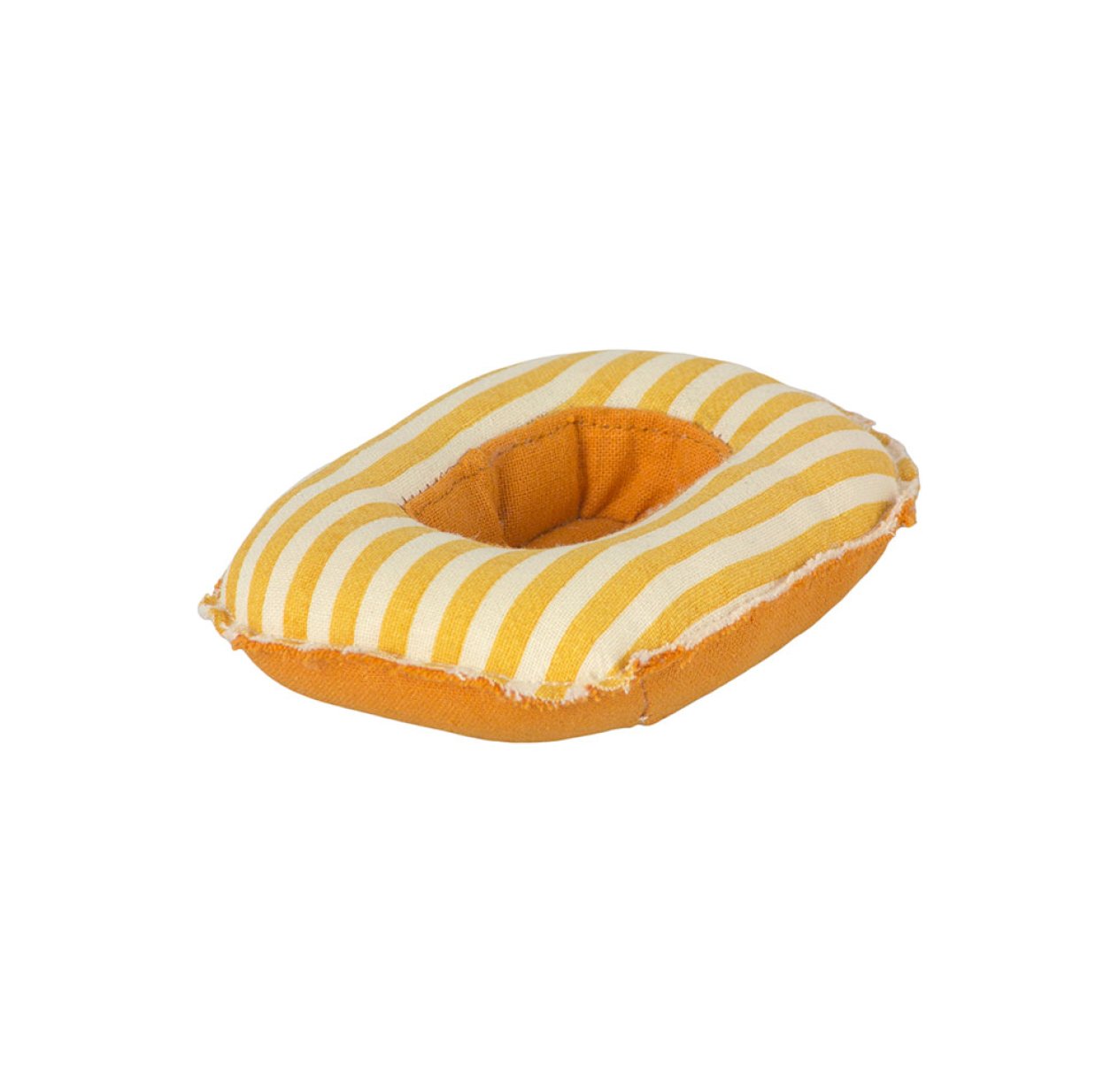 Bateau gonfable miniature rayé - Jaune