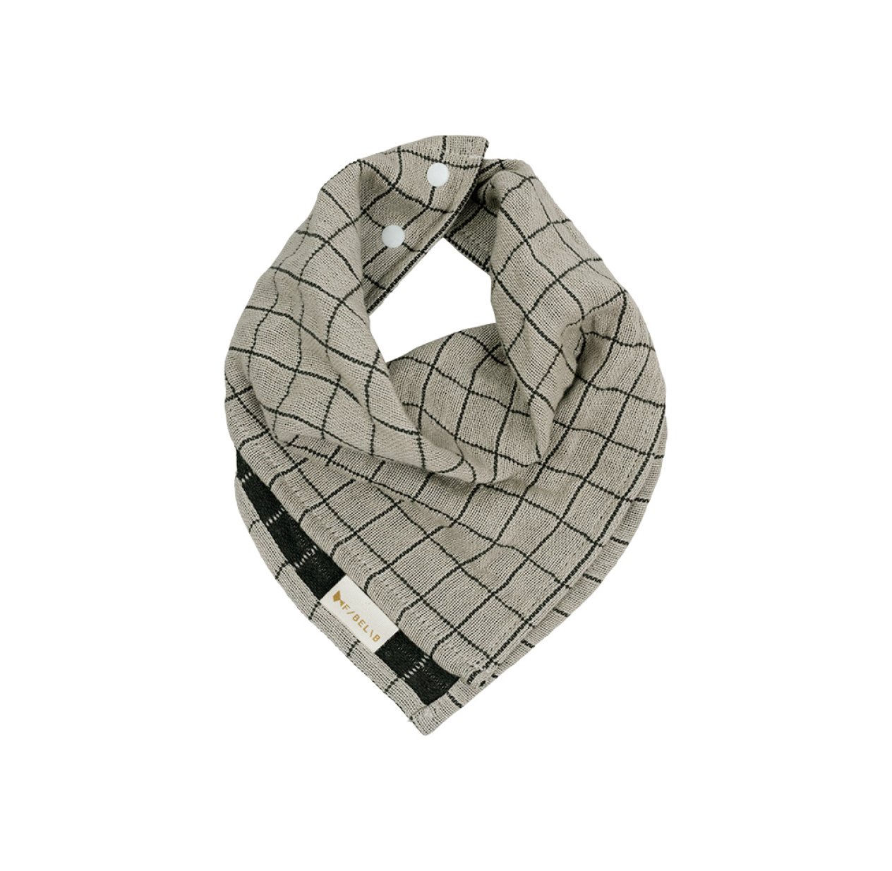 Bavoir Bandana Grid - Beige