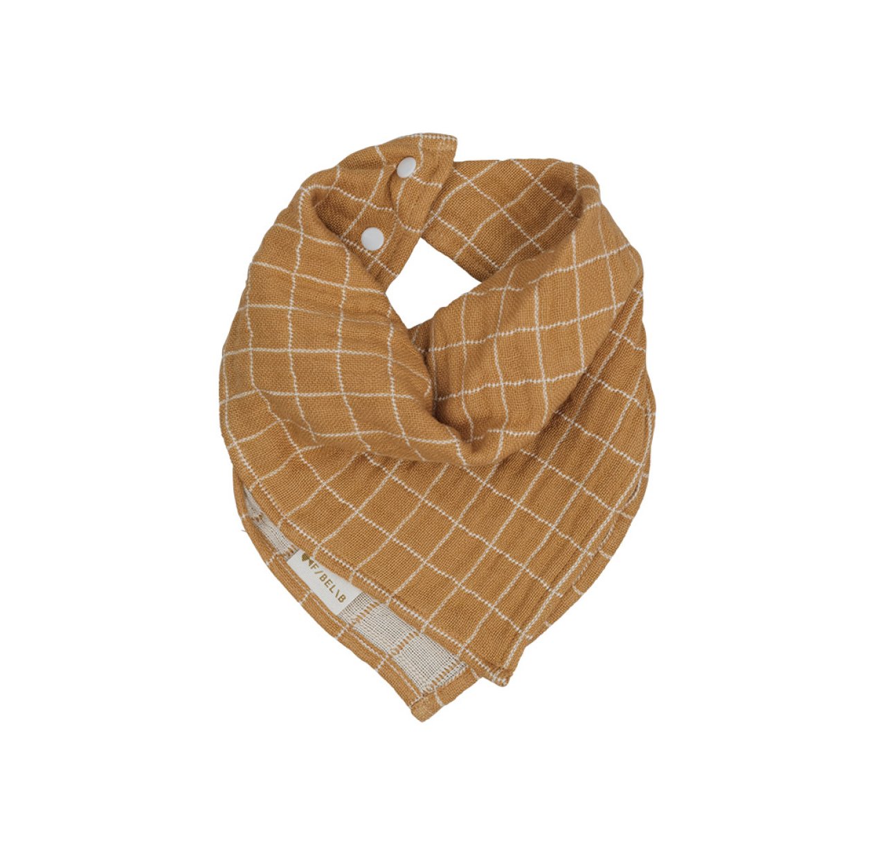 Bavoir Bandana Grid - Ocre