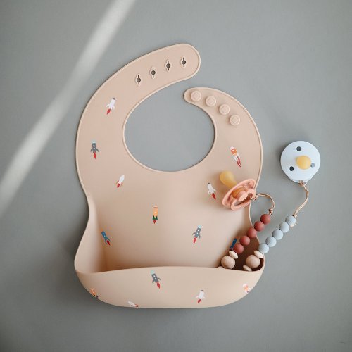 Bavoir en Silicone Fusées