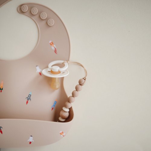 Bavoir en Silicone Fusées