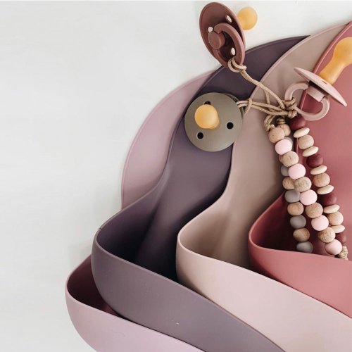 Bavoir en Silicone - Rose poudré