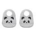 Set de 2 bavoirs Panda Tilda - Gris clair