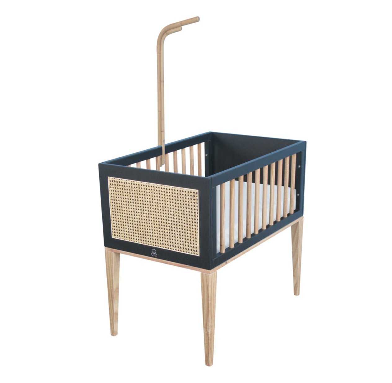 Berceau Bois et Cannage Rotin Nami - Noir