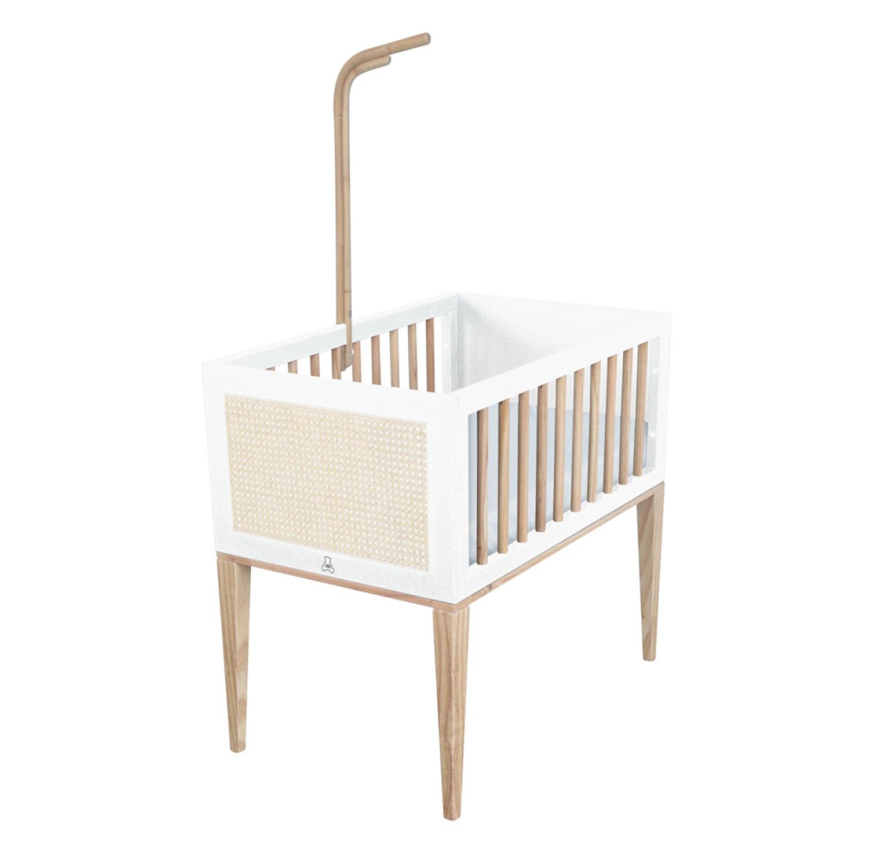 Berceau Bois et Cannage Rotin Nami - Blanc