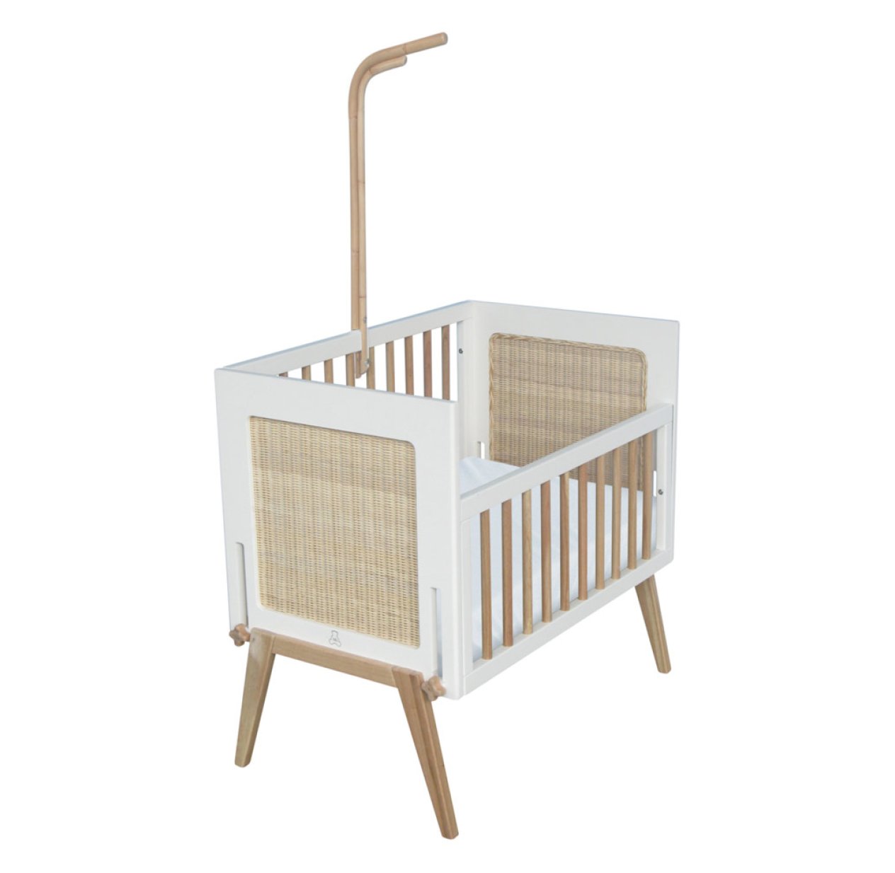 Berceau Cododo cèdre et rotin Marélia - Blanc