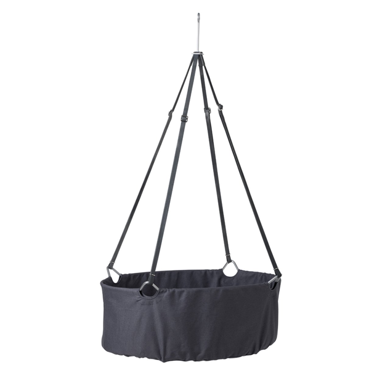 Berceau suspendu Leander avec matelas et sangles - Gris anthracite