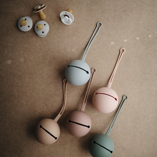 Boîte à Tétine en Silicone - Rose poudré