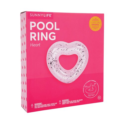 Bouée Gonflable Coeur Pailleté XXL