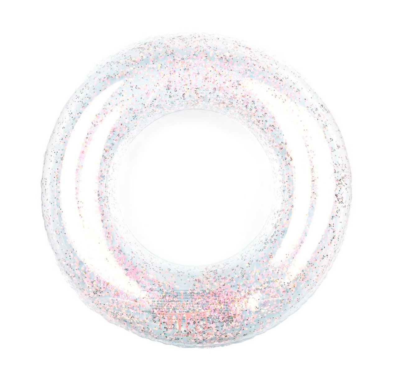 Bouée transparente à paillettes