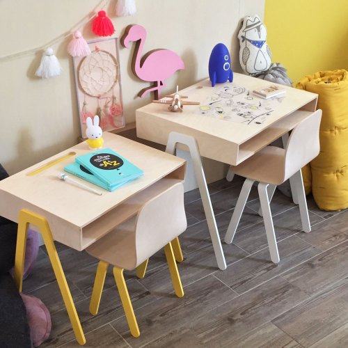 Bureau et chaise junior 7-10 ans - Jaune