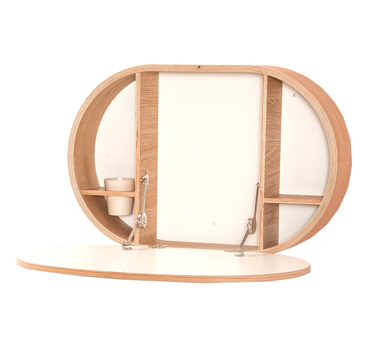 Bureau mural pliable Baki - Chêne/Blanc