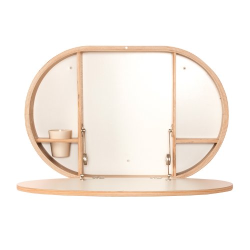 Bureau mural pliable Baki - Chêne/Blanc