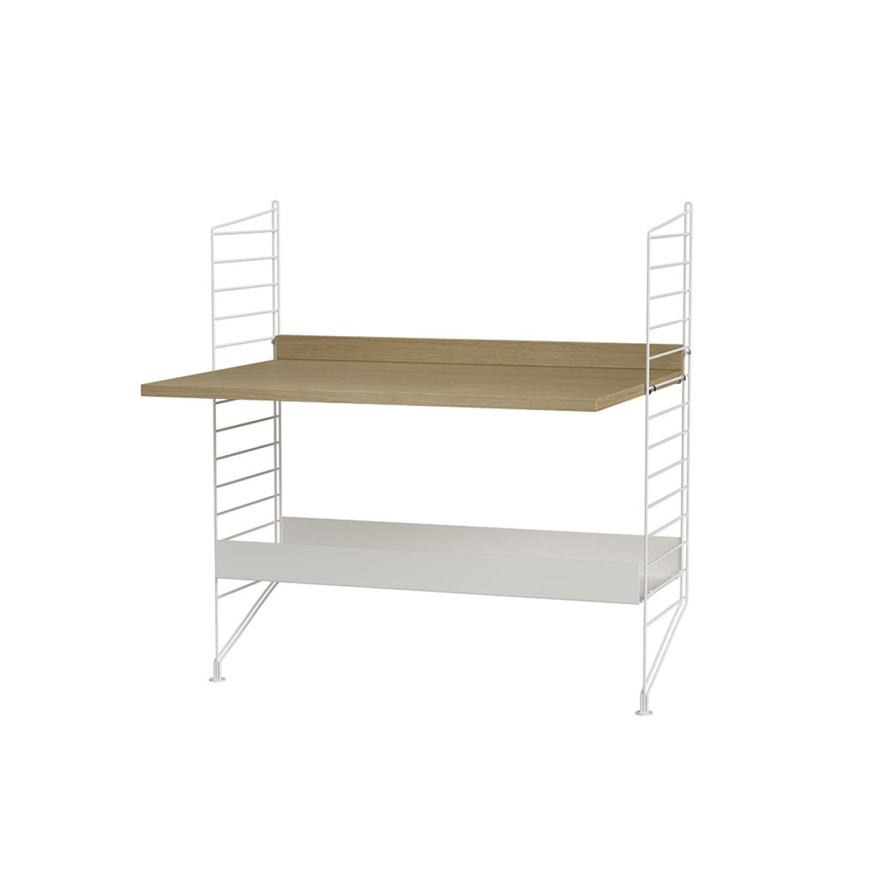 Bureau mural évolutif 80 x 85 cm - Chêne/Blanc