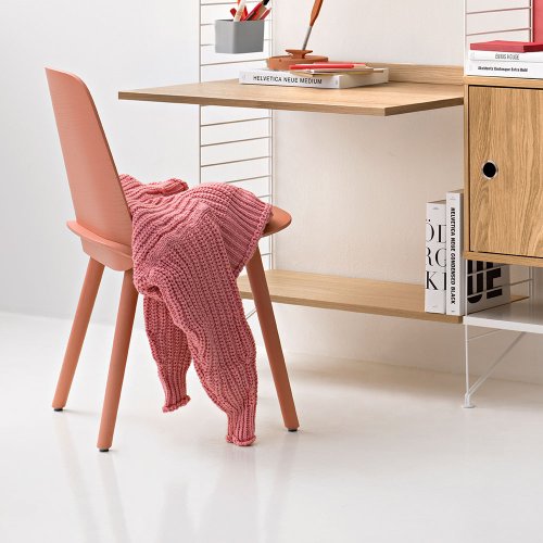 Bureau mural évolutif 80 x 85 cm - Chêne/Blanc