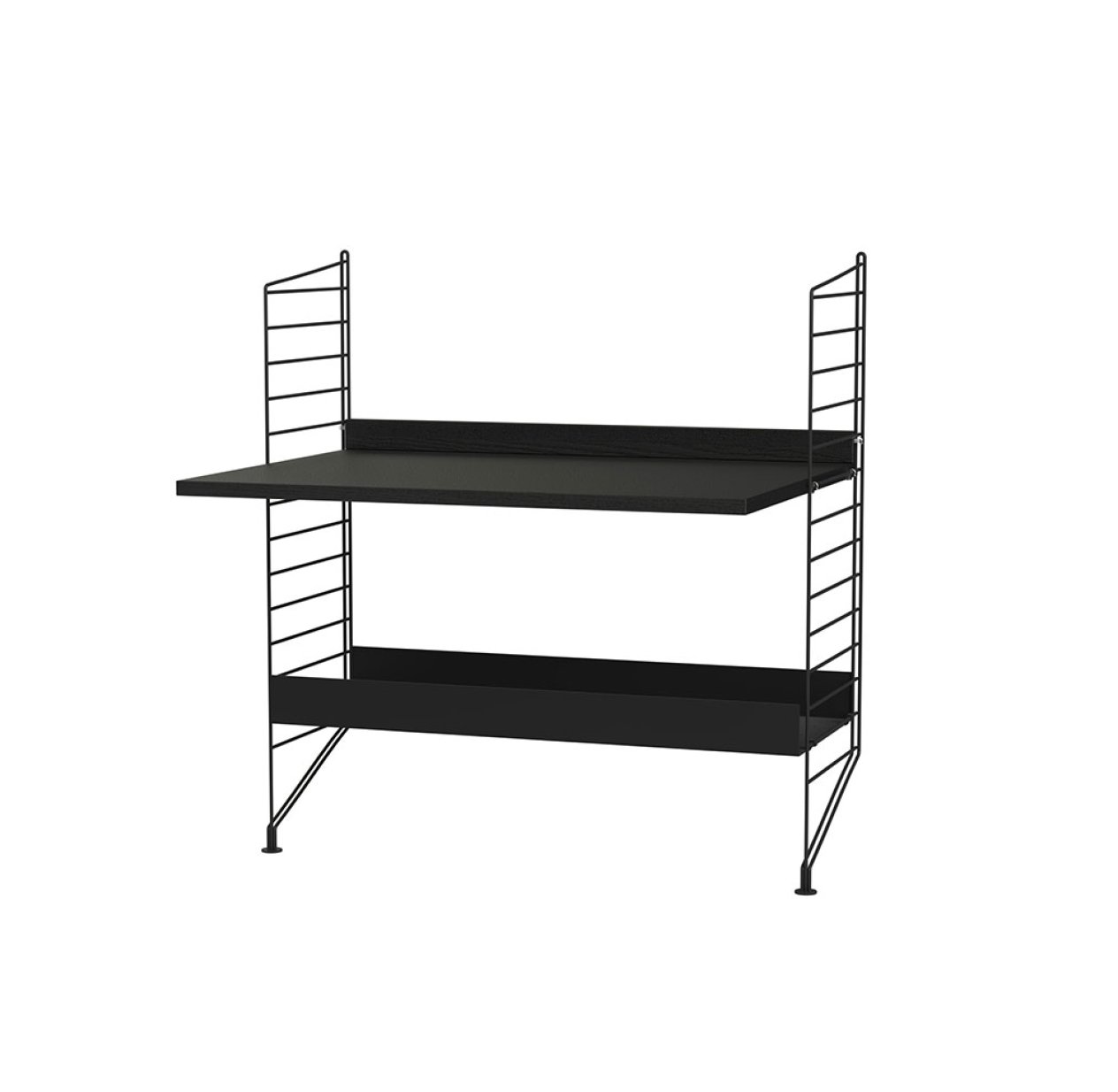 Bureau mural évolutif 80 x 85 cm - Noir