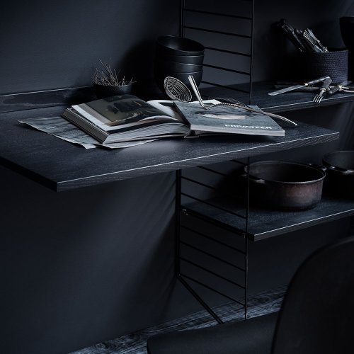 Bureau mural évolutif 80 x 85 cm - Noir