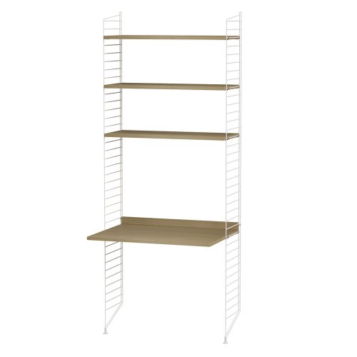 Bureau mural évolutif - Chêne/Blanc