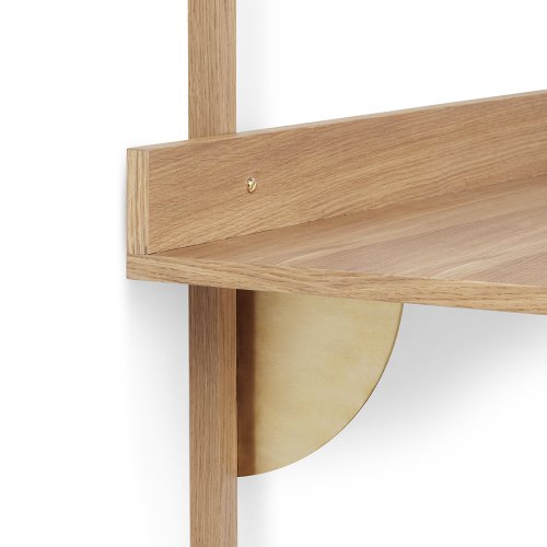 Bureau mural Sector - Chêne/Laiton