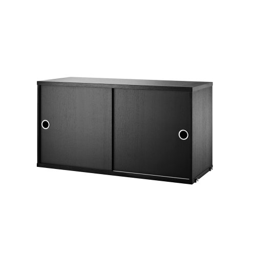 Caisson 2 portes coulissantes 78 cm - Noir