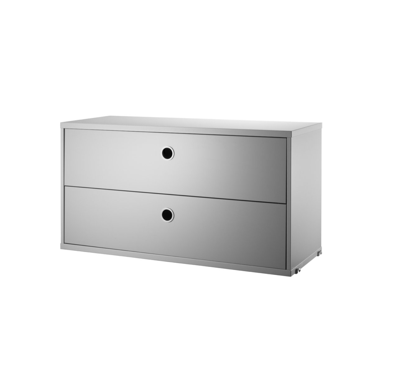 Caisson 2 tiroirs 78 x 30 cm - Gris