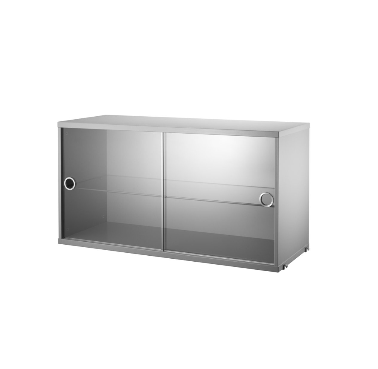 Caisson 2 portes vitrées coulissantes - Gris