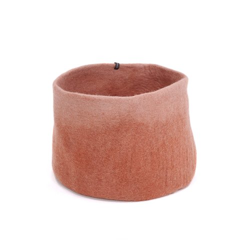 Calebasse en feutre M bicolore - Corail