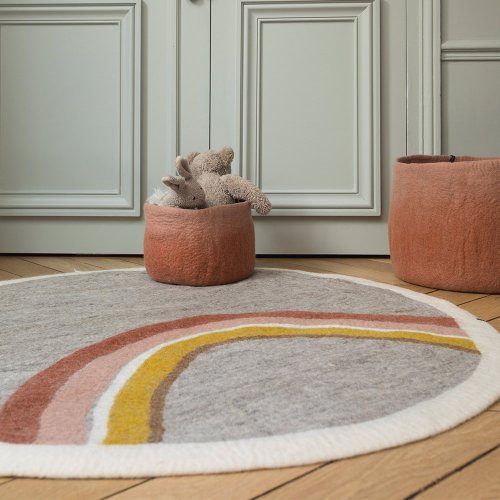 Calebasse en feutre M bicolore - Corail