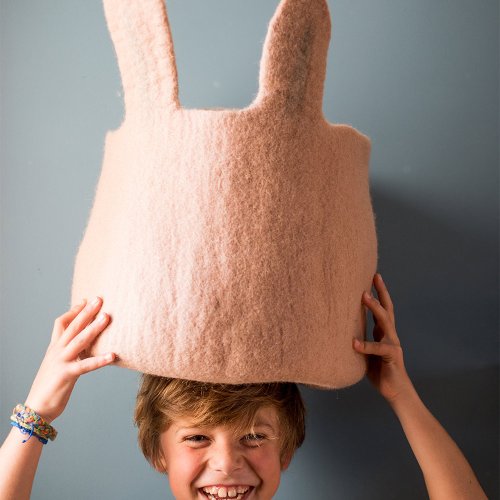 Calebasse en feutre Pasu Bunny - Rose quartz