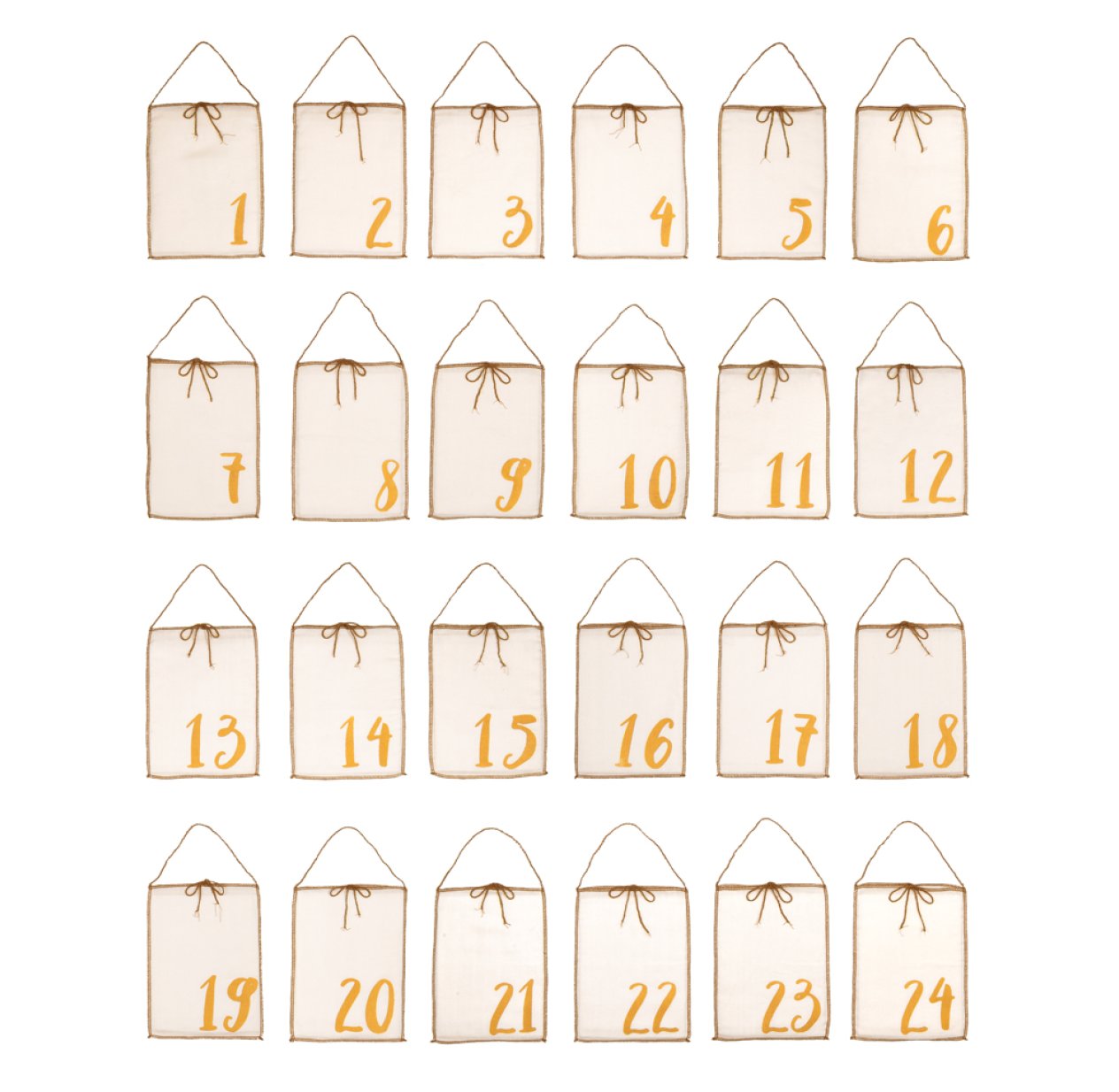 Calendrier de l'avent pochettes cadeaux Gift Bags - Naturel