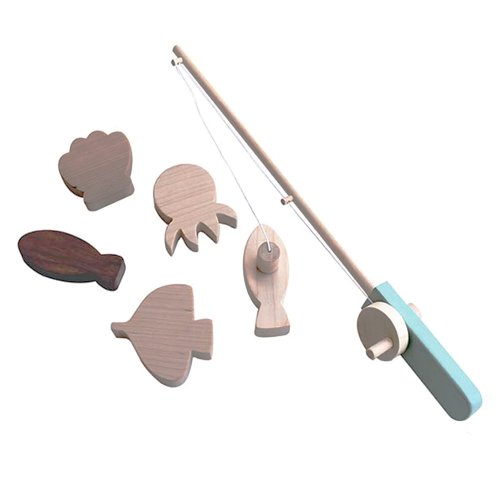 12 pcs Polons de pêche magnétiques en bois de pêche canne à pêche jouet