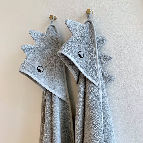 Cape de bain bébé Dinosaure Albert - Bleu clair