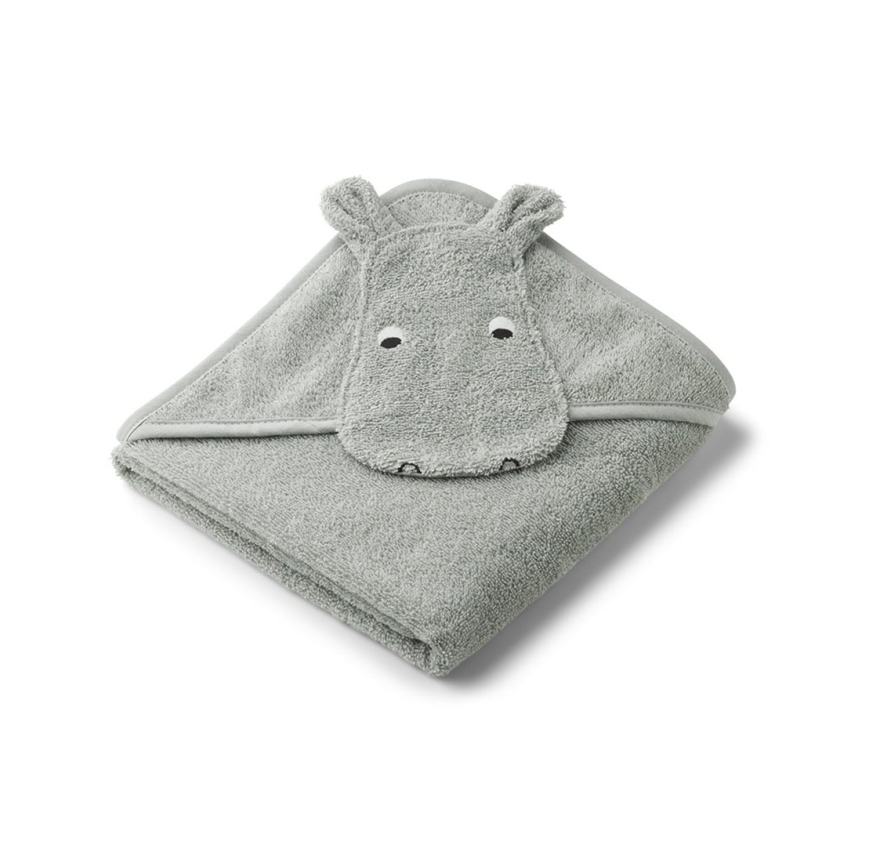 Cape de bain bébé Hippo Albert - Bleu clair